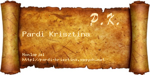 Pardi Krisztina névjegykártya